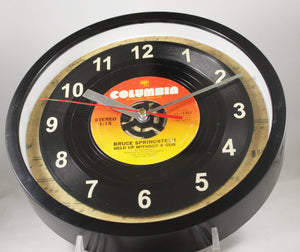 Bruce Springsteen "Held Up Without Gun" Record Clock 45rpm Recycled Vinyl