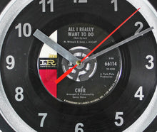 Load image into Gallery viewer, Cher &quot;All I Really Want To Do&quot; Record Clock 45rpm Recycled Vinyl
