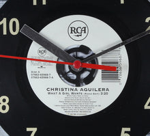Load image into Gallery viewer, Christina Aguilera "What A Girl Wants" Record Clock 45rpm Recycled Vinyl

