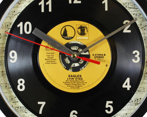 Eagles "Lyin' Eyes" Record Clock 45rpm Recycled Vinyl