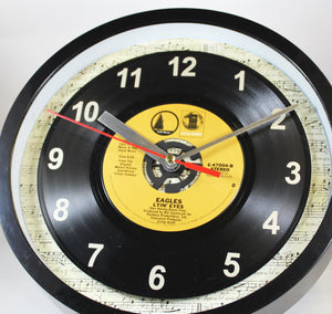 Eagles "Lyin' Eyes" Record Clock 45rpm Recycled Vinyl