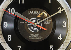 Elvis Presley "Blue Moon" Record Clock 45rpm Recycled Vinyl