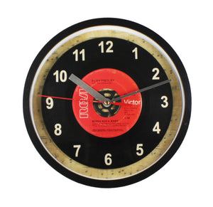 Elvis Presley "Bossa Nova Baby" Record Clock 45rpm Recycled Vinyl