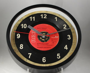 Elvis Presley "Bossa Nova Baby" Record Clock 45rpm Recycled Vinyl