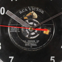 Load image into Gallery viewer, Elvis Presley &quot;All Shook Up&quot; Record Clock 45rpm Recycled Vinyl
