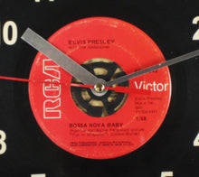 Load image into Gallery viewer, Elvis Presley &quot;Bossa Nova Baby&quot; Record Clock 45rpm Recycled Vinyl
