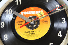 Load image into Gallery viewer, Elvis Costello &quot;Alison&quot; Record Clock 45rpm Recycled Vinyl
