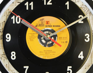 Fleetwood Mac "Rhiannon" Record Clock 45rpm Recycled Vinyl