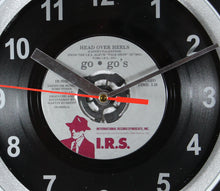 Load image into Gallery viewer, Go-Go&#39;s &quot;Head Over Heels&quot; Record Clock 45rpm Recycled Vinyl
