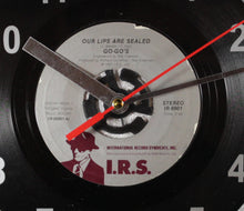 Load image into Gallery viewer, Go-Go&#39;s &quot;Our Lips Are Sealed&quot; Record Clock 45rpm Recycled Vinyl
