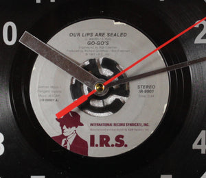 Go-Go's "Our Lips Are Sealed" Record Clock 45rpm Recycled Vinyl
