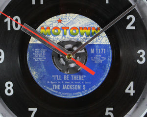 Jackson 5 "I'll Be There" Record Clock 45rpm Recycled Vinyl