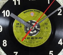 Load image into Gallery viewer, James Taylor &quot;Long Ago And Far Away&quot; Record Clock 45rpm Recycled Vinyl
