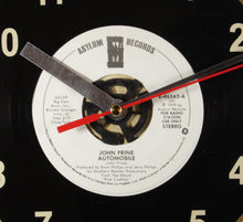 Load image into Gallery viewer, John Prine &quot;Automobile&quot; Record Clock 45rpm Recycled Vinyl
