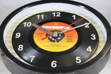 Load image into Gallery viewer, Journey &quot;Separate Ways&quot; Record Clock 45rpm Recycled Vinyl
