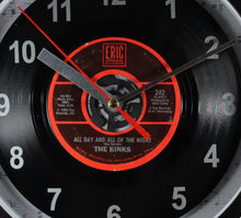 Load image into Gallery viewer, The Kinks &quot;All Day And All Of The Night&quot; Record Clock 45rpm Recycled Vinyl
