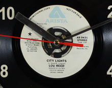 Load image into Gallery viewer, Lou Reed &quot;City Lights&quot; 45rpm Recycled Vinyl Record Wall Clock
