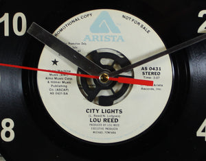 Lou Reed "City Lights" 45rpm Recycled Vinyl Record Wall Clock