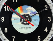 Load image into Gallery viewer, Lynyrd Skynyrd &quot;What&#39;s Your Name&quot; Record Clock 45rpm Recycled Vinyl
