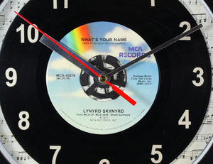 Lynyrd Skynyrd "What's Your Name" Record Clock 45rpm Recycled Vinyl