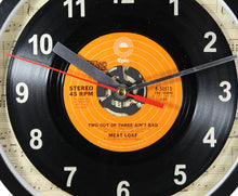 Load image into Gallery viewer, Meat Loaf &quot;Two Out Of Three Ain&#39;t Bad&quot; Record Clock 45rpm Recycled Vinyl
