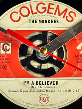Load image into Gallery viewer, The Monkees &quot;I&#39;m A Believer&quot; Record Clock 45rpm Recycled Vinyl

