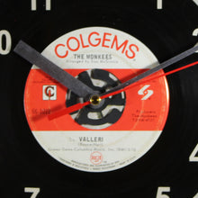 Load image into Gallery viewer, The Monkees &quot;Valleri&quot; Record Clock 45rpm Recycled Vinyl
