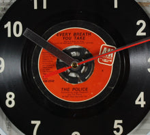 Load image into Gallery viewer, The Police &quot;Every Breath You Take&quot; Record Clock 45rpm Recycled Vinyl
