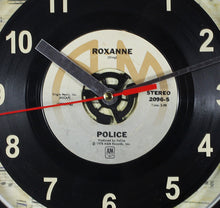 Load image into Gallery viewer, The Police "Roxanne" Record Clock 45rpm Recycled Vinyl
