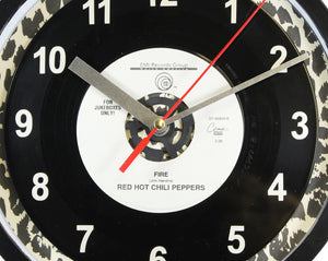 Red Hot Chili Peppers "Fire" Record Clock 45rpm Recycled Vinyl