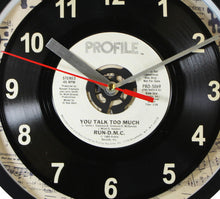 Load image into Gallery viewer, Run-D.M.C. &quot;You Talk Too Much&quot; Record Clock 45rpm Recycled Vinyl
