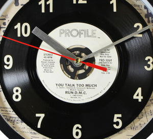 Run-D.M.C. "You Talk Too Much" Record Clock 45rpm Recycled Vinyl