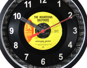 The Righteous Brothers "Unchained Melody" Record Clock 45rpm Recycled Vinyl