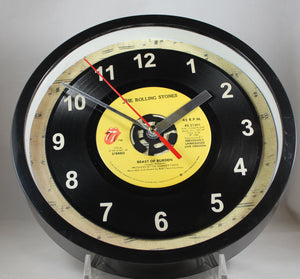 The Rolling Stones "Beast Of Burden" Record Clock 45rpm Recycled Vinyl