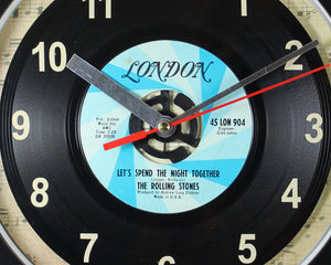 The Rolling Stones "Let's Spend The Night Together" Record Clock 45rpm Recycled Vinyl