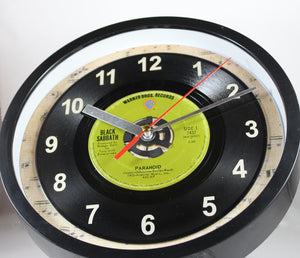 Black Sabbath "Paranoid" Record Clock 45rpm Recycled Vinyl