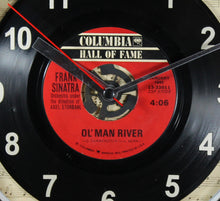 Load image into Gallery viewer, Frank Sinatra &quot;Ol&#39; Man River&quot; Record Clock 45rpm Recycled Vinyl
