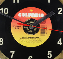 Load image into Gallery viewer, Bruce Springsteen "57 Channels (And Nothing On)" Record Clock 45rpm Recycled Vinyl
