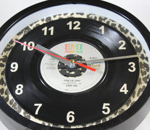 Stray Cats "Stray Cat Strut" Record Clock 45rpm Recycled Vinyl