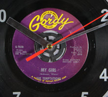 Load image into Gallery viewer, The Temptations &quot;My Girl&quot; Record Clock 45rpm Recycled Vinyl
