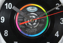 Load image into Gallery viewer, Tina Turner &quot;What&#39;s Love Got To Do With It&quot; Record Clock 45rpm Recycled Vinyl
