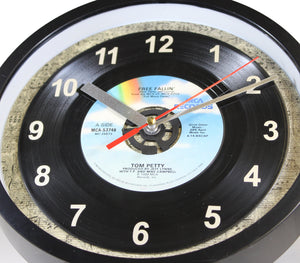 Tom Petty "Free Fallin'"  Record Clock 45rpm Recycled Vinyl