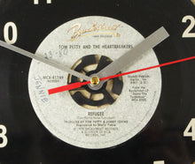 Load image into Gallery viewer, Tom Petty &quot;Refugee&quot;  Record Clock 45rpm Recycled Vinyl
