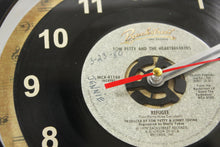 Load image into Gallery viewer, Tom Petty &quot;Refugee&quot;  Record Clock 45rpm Recycled Vinyl
