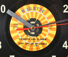 Load image into Gallery viewer, Tommy James And The Shondells &quot;Crimson And Clover&quot; Record Clock 45rpm Recycled Vinyl
