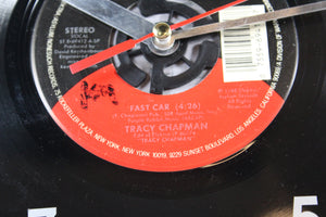 Tracy Chapman "Fast Car" Record Clock 45rpm Recycled Vinyl