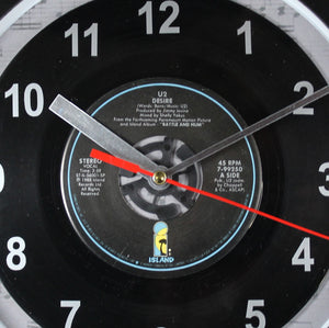 U2 "Desire" 45rpm Recycled Vinyl Record Wall Clock