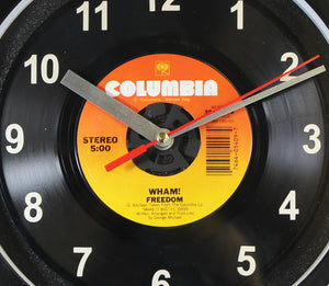 Wham! "Freedom" Record Clock 45rpm Recycled Vinyl