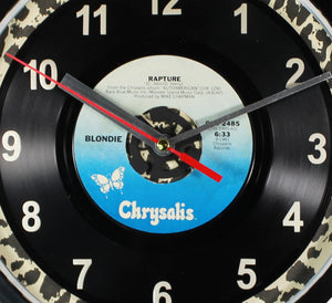 Blondie "Rapture" Record Clock 45rpm Recycled Vinyl