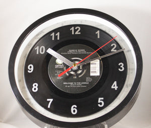 Guns N' Roses "Welcome To The Jungle" Record Clock 45rpm Recycled Vinyl